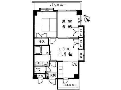 ロアジス久が原(2LDK/2階)の間取り写真