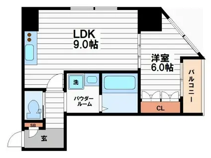 コスモ釣鐘町(1LDK/3階)の間取り写真