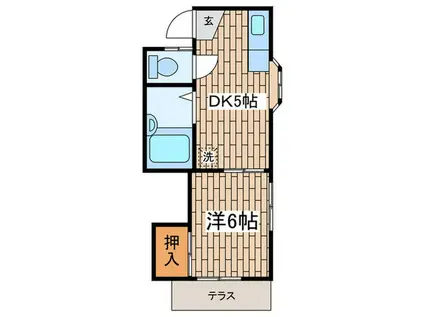 メゾンド蘭(1DK/1階)の間取り写真