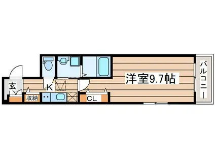 アリエッタ福室M(1K/3階)の間取り写真