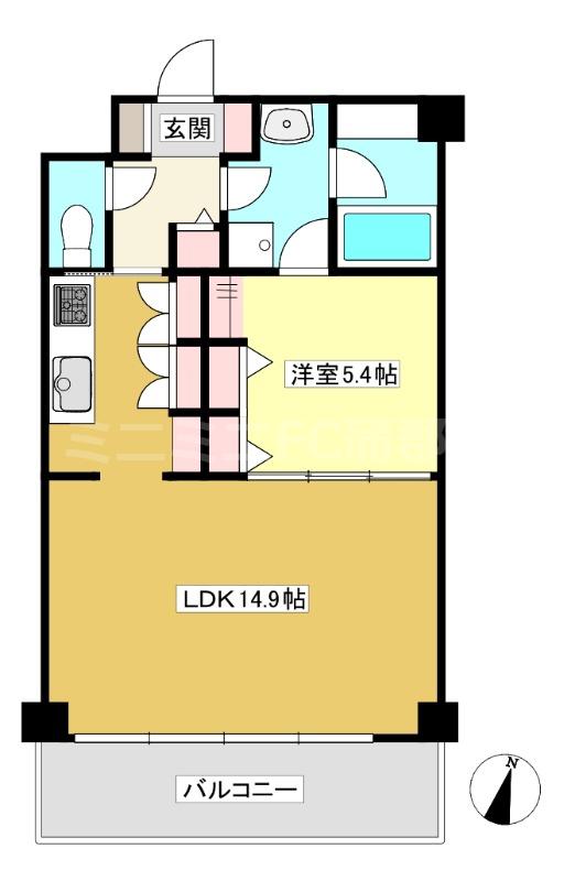 CREST RESIDENCE(1LDK/2階)の間取り写真