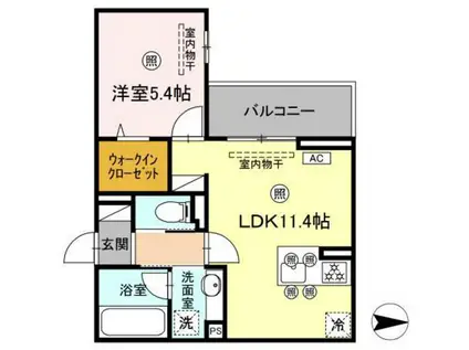 サンドルフ高須II番館(1LDK/2階)の間取り写真