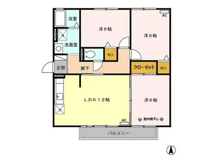 ブルーグラース(3LDK/2階)の間取り写真