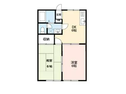 細田ハウス(2DK/2階)の間取り写真