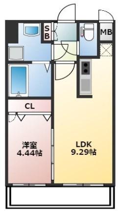 CALM RIVIERE箱崎(1LDK/2階)の間取り写真