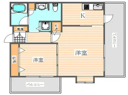 リアンシエルブルー東比恵(1LDK/6階)の間取り写真