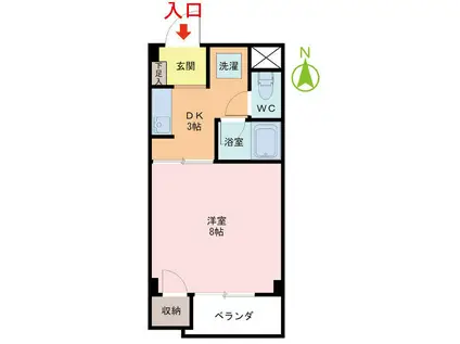 光陽フラッツ(1DK/2階)の間取り写真