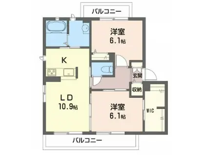 パークアベニュー参番館(2LDK/3階)の間取り写真