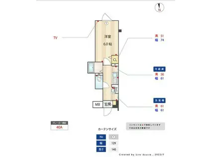 エルファーロ代々木上原II(1K/3階)の間取り写真