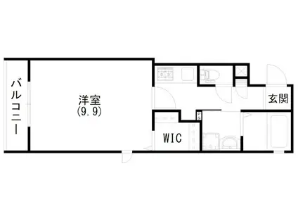 スマートレジデンス砂山(1K/4階)の間取り写真