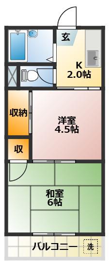 シティーシャトレーSY(2K/1階)の間取り写真