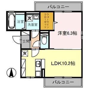 グレース中谷A(1LDK/2階)の間取り写真