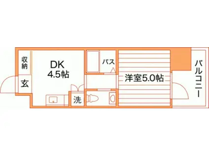 GRAND ETERNA岡山III(1DK/2階)の間取り写真