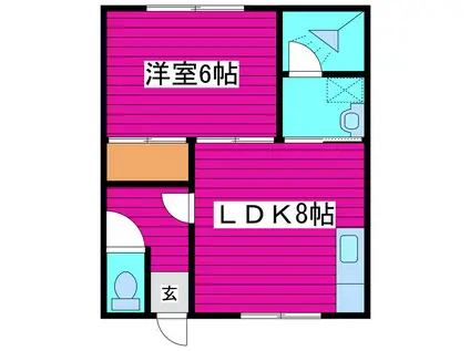 真鶴荘(1LDK/1階)の間取り写真