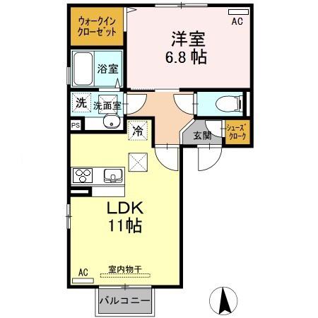 D-ROOMギャラクシー(1LDK/1階)の間取り写真
