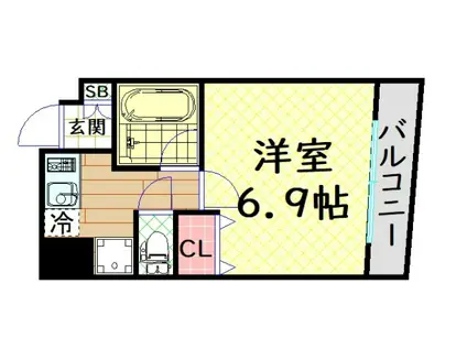 ドエル堀江南(1K/8階)の間取り写真