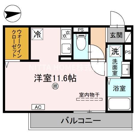 SINCERITE(ワンルーム/2階)の間取り写真