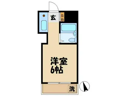 スカイコート千歳烏山第2(ワンルーム/2階)の間取り写真