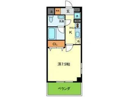 BRVEGHEL(1K/2階)の間取り写真