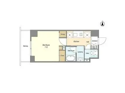 バウスフラッツ住吉(1K/5階)の間取り写真