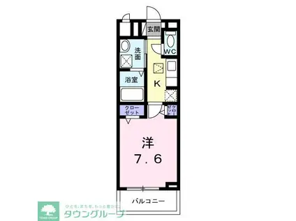 ランタナ(1K/3階)の間取り写真