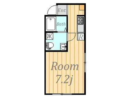 ベルヴィータ横浜(ワンルーム/1階)の間取り写真