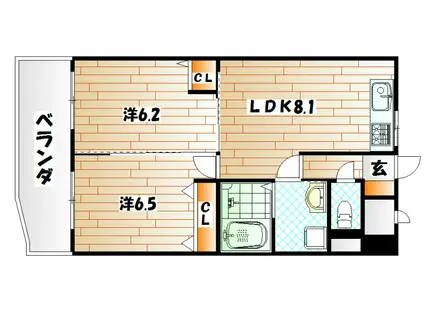 コートハウス大手町(2LDK/3階)の間取り写真