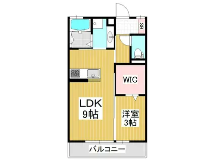 フォルトゥーナ(1LDK/3階)の間取り写真