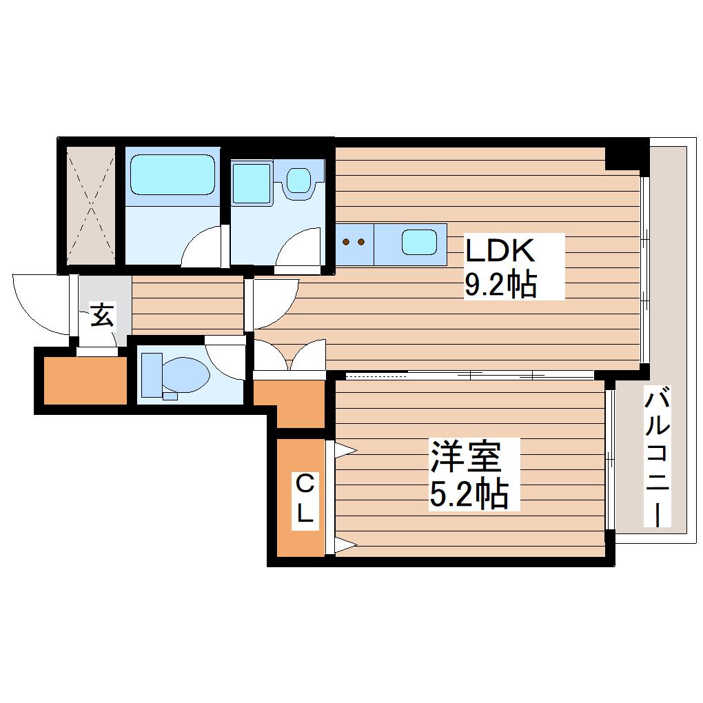 PAXレジデンス(1LDK/4階)の間取り写真