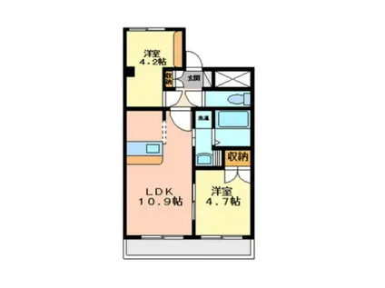 サンモール三国ヶ丘(2LDK/1階)の間取り写真