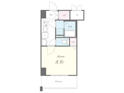 トレヴァンス梅田(1K/4階)の間取り写真