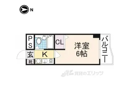 シティパレス富雄北(1K/3階)の間取り写真