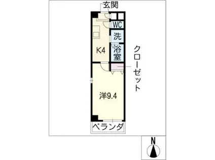 マリナーコートK(1K/1階)の間取り写真