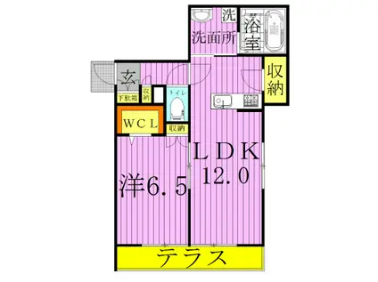 PLUSLIN GARDENプラスリン ガーデン(1LDK/2階)の間取り写真