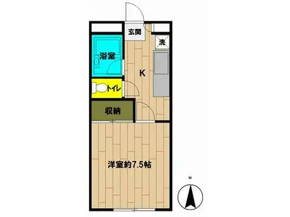 メゾンアイニー(1K/1階)の間取り写真