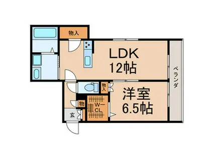 プラスリンガーデン(1LDK/2階)の間取り写真
