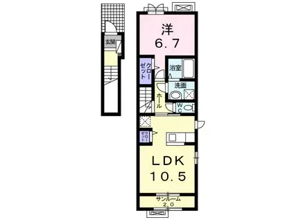 メゾン ドゥ コルーテ 月見(1LDK/2階)の間取り写真