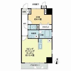 プレイス白壁(1LDK/13階)の間取り写真