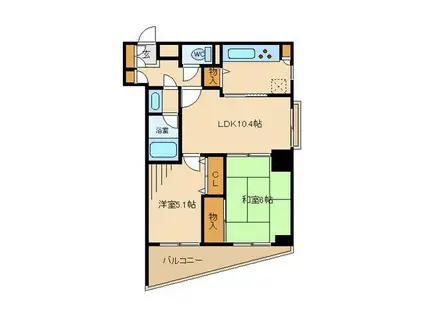 パーク・ノヴァ府中(2LDK/2階)の間取り写真