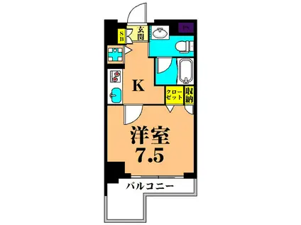 プライマル大井仙台坂(1K/9階)の間取り写真