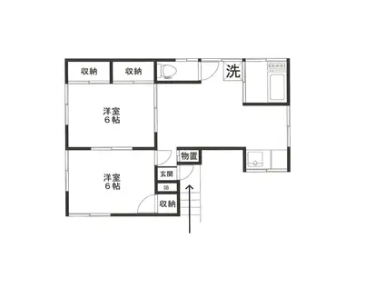 小川アパート(2DK/2階)の間取り写真