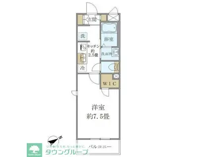 フォルスXVI(1K/4階)の間取り写真