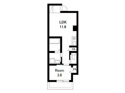 GLEN VILLA・K (1LDK/1階)の間取り写真