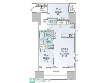 ルフォンブランシェ品川南大井(2LDK/3階)の間取り写真