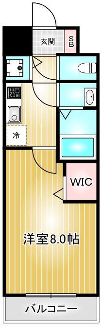 CREST TAPP名古屋山王(1K/6階)の間取り写真