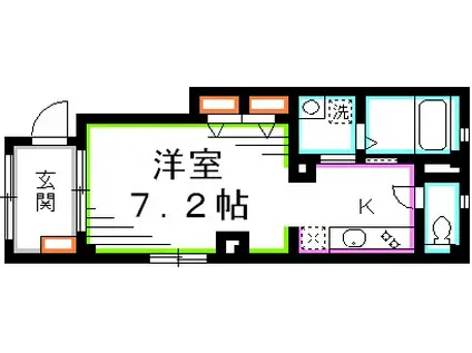 グローリッチ(ワンルーム/1階)の間取り写真