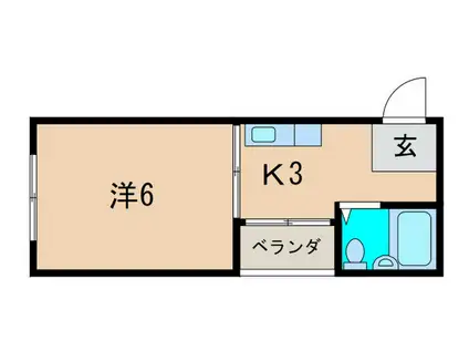 東加賀屋MKマンション(1K/5階)の間取り写真