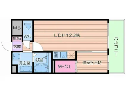 グレイス 阿倍野松崎(1LDK/9階)の間取り写真