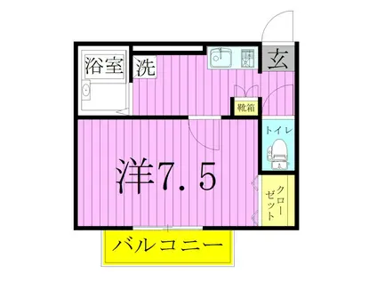 ベルダ・ビレッジオⅡ(1K/2階)の間取り写真