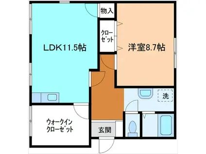 ワイズハウス(1LDK/2階)の間取り写真